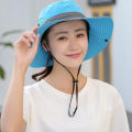 Sun Hat Contrast Color Wide Brim Dome Hat. 