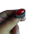 Anari yaqoot Turkish Stylish Stone Ring Turkish Design Rings For Men and Boys Fashion Stylish New Design Rings Stainless Steel /Anari Yaqoot stone /anari yaqoot gemstone/red stone.. 