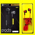 SPACE - PODS SUPREME - High Quality Sound & Rubber Finish Grip Wired Handsfree - (PD-540). 