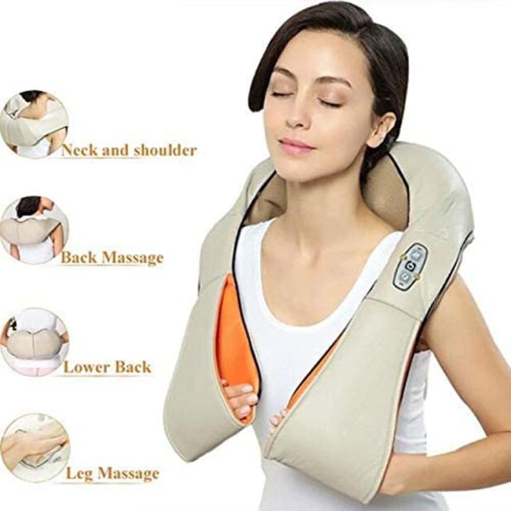 Neck and Shoulder Massager with Heat Hands Free Belt Deep Kneading Massagers U Shape Electrical Back Neck Shoulder Massager Deep Kneading Neck Massager with Heat Neck Back and Shoulder Massager