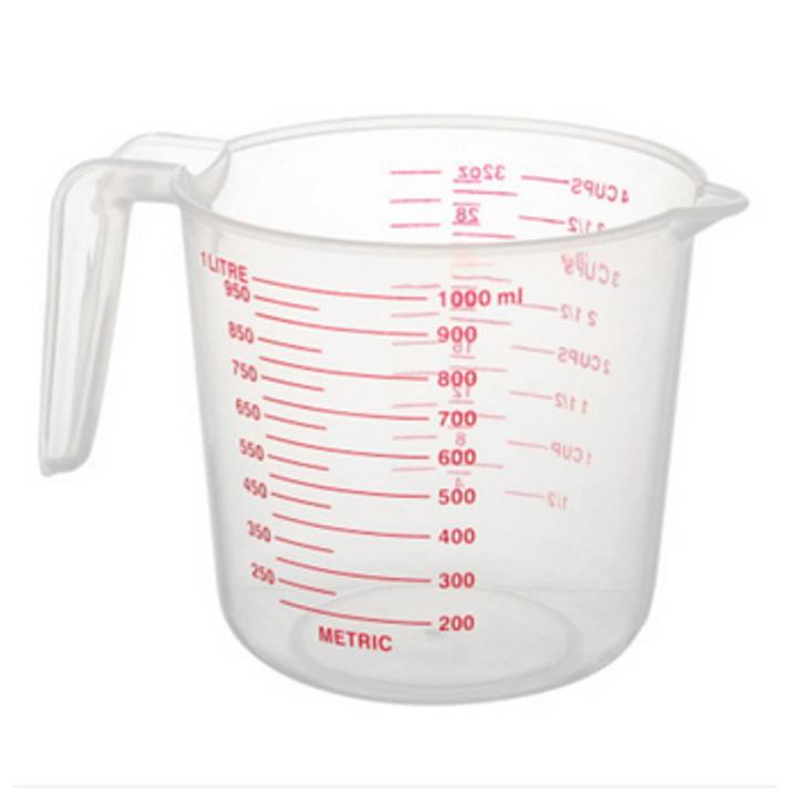 Plastic Measuring Cup Clear Measuring Jug 1 ltr-Nesting Stackable Container for Measure Liquid and Baking Items, Kitchen Lab Use 1000Ml Measuring Cup Baking Tool Kitchen Tool High Quality Plastic Measuring Cup Tool Cup with Scale