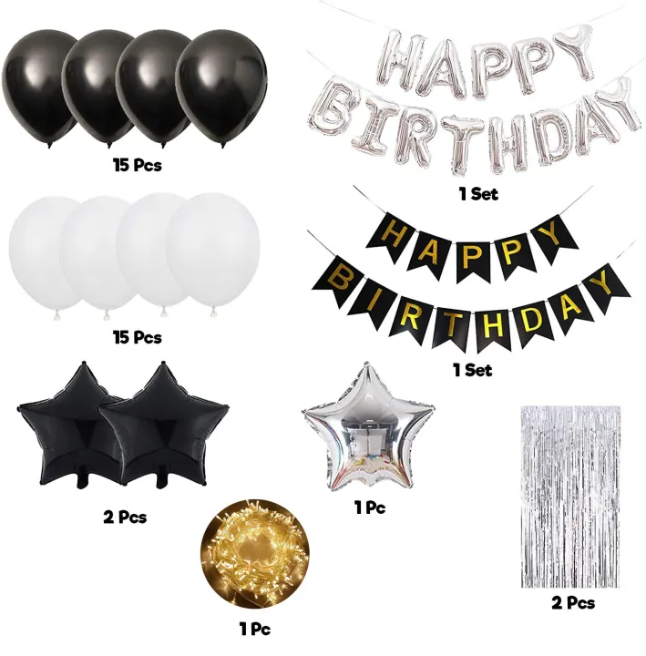 Black%20And%20White%20Happy%20Birthday%20Theme%20Decoration%20Kit%20Combo%2038pcs%20-%20Image%203