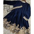 Stitched Stylish Embroidered Pearl Neck Shirt With Trouser and Belt (Two Piece Suit) For Women/ Embroidered 2-piece Suit for Women/Girls/Ladies. 
