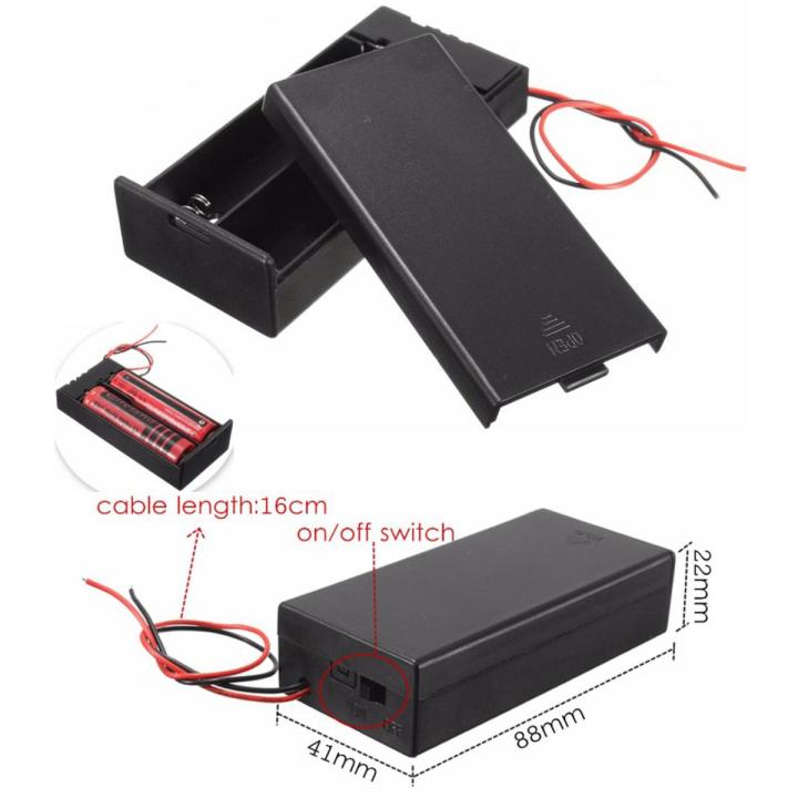 2×18650 7.4V Battery Holder with ON/OFF Switch