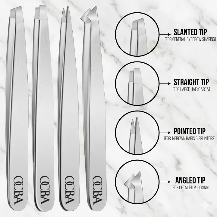 OCBA%20Eyebrow%20Tweezers%20Professional%20Hair%20Pluckier%20Premium%20Stainless%20Steel%20Tweezers%20For%20Men%20Women%20&%20Beautician%20-%20Image%202