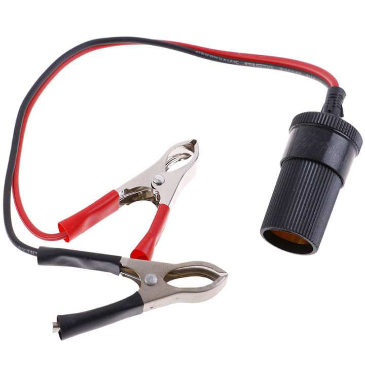 12V battery terminal clip-on cigar cigarette lighter power socket adapter plug-Angelia