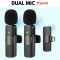 FunBug K8, K9 Wireless Microphone Collar Mic for Mobile Phone Camera Youtube Audio Video Recording Shooting Vlogging, Live Streaming ~ Dual & Single Noise Cancellation Reduction Portable Lavalier Cordless Mic for Android Type C, iOs iPhone Lighting. 