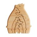 Wooden Family Puzzle Bears Personalised Bear Family Wooden Art Puzzle in Heart Shape Animal Puzzle for Kids 3 Years Old and Up. 