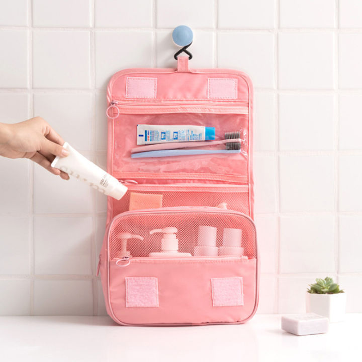 Korean version of twill hook toiletry bag travel toothbrush toothpaste cosmetics storage finishing bag hook makeup bag