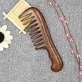2Pcs Sandalwood Wide Tooth Comb Curly Hair Portable Coarse Tooth Wooden Comb Hair Massage Tool, Fine & Coarse. 