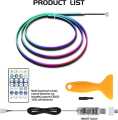 Multicolor LED Symphony Ambient Light For Car Interior USB Decoration Atmosphere Neon RGB Rainbow Acrylic Strip Mobile APP Control and Remote Control. 