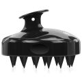 Shampoo Massager Brush Scalp Hair Scrubber with Soft Silicone Bristels For All Type Of Hairs Straight Curly Wet Dry For Men Women Children (Black). 