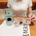 Maitus for Xiaomi Redmi Note 8 Back Cover with Astronaut Hidden Stand Luxury 6D Plating Square Bumper Shiny Cases Soft Silicone Full Protection Mobile Phone Case for Boy Girls. 