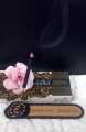 Wooden Agarbatti Incense Stick Holder with Laser Engraved Design, Ash Collector. 