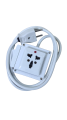 Universal 3 pin Socket Extension Board with Flexible Two Core Round Cable and Without Cable. 