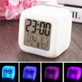 Dice Shape LED Lighting Color Changing Digital Table Clock Multi-Functional. 