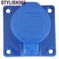 Stylish365 3 Pin Concealed Industrial Outlet PC Brass Blue CEE Socket for Electric Power IP44 EU Plug 220‑250V. 