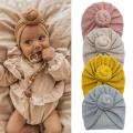 Solid Color Knotted Baby Hat Spring Big Donut Baby Girl Turban Cap Headwraps Newborn Kids Bonnet Beanie Photography Props. 