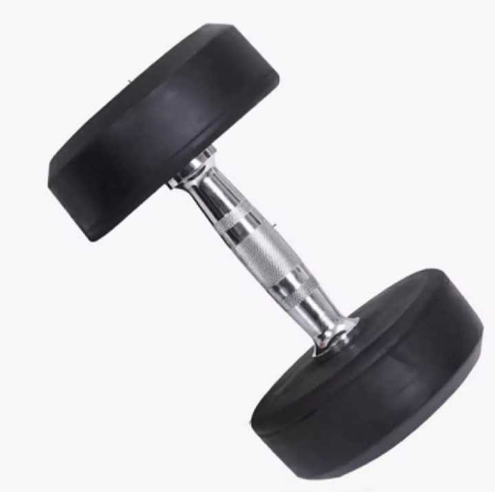 Single Dumbbell Rubber Dumbbell Fitness Home Gym Home Exercise Dumbbell 4 KG