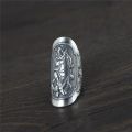 [ New ] Imitation Thai Silver Retro Ethnic Style Voldemort Zhong Kui Distressed Man's Ring Personality Trend Lucky Men Open Ended Ring. 