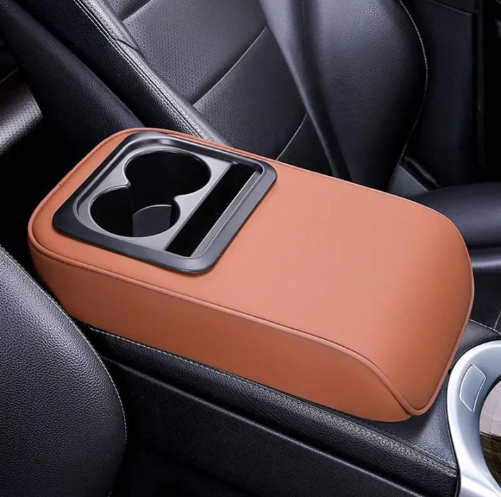 Universal Leather All Colors Car Arm Rest Cushion With Cup Holder