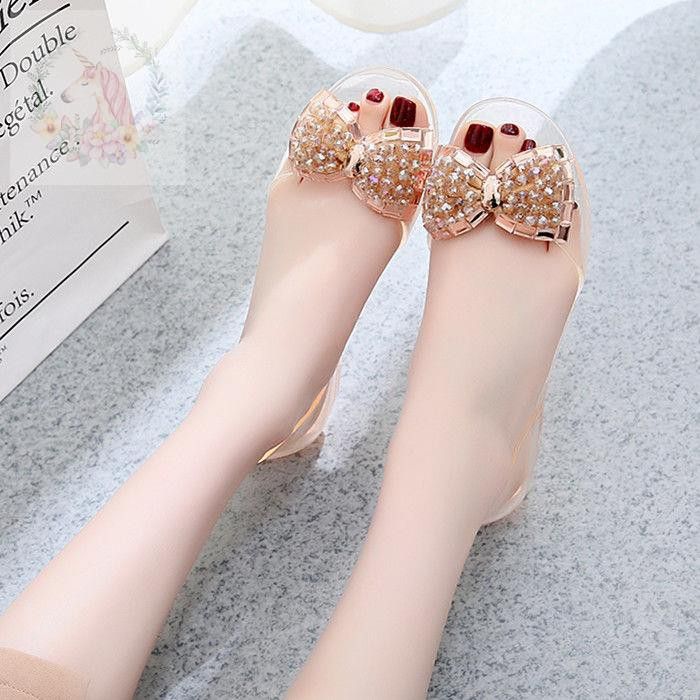 Shops jelly bow shoes