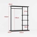 Wardrobe Closet, Portable Clothing Rack for Hanging Clothes, Free Standing Closet Organizers and Storage System with 4 Tiers Shelves for Cloakroom Bedroom, Black. 