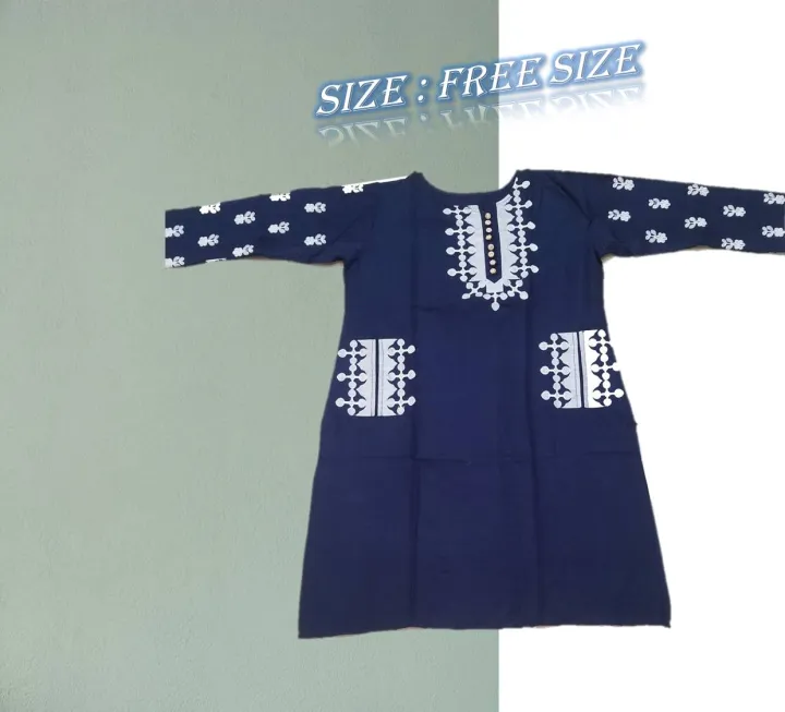 New%20Top%20SIDE%20BUTTON,%20FANCY%20Embroidered%20,Stylish%20Sleeves%20Blue%20Kurti%20for%20Girls%20-%20Image%204