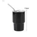 Insulated Tumbler with Straw Stainless Steel Mini Tumbler Shot Glass with Straw Lid Double Wall Insulated Cup for Cocktails Juices Coffee Portable Travel Mug 2oz Capacity Stainless Steel Wine Glass. 