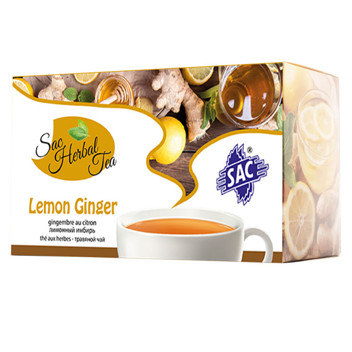 Lemon Ginger Herbal Green Tea - 20 Sachets - Sac