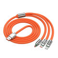 KOKKO 3-in-1 6A 120W Usb Metal Fast Charging Cable 8-pin Charging Cable Compatible For Iphone Micro Usb Type-C. 