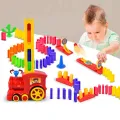 Dominoes Blocks Set, Auto Placement, Dominoes and Train Set, Educational Game for Children, Domino and Racing Toy Set. 