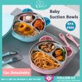 【Happier】 VREN Stainless Steel Cartoon Suction Bowls For Baby Non-Slip & Non-Flip Baby Insulation Bowl Tableware For Infants BPA Free. 