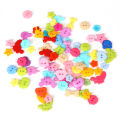 50PCS Mixed Colors Plastic Cartoon Buttons for Kids Clothing Sewing, Scrapbooking, and DIY Crafts. 