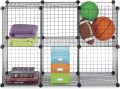 Whitmor Storage Cubes - Stackable Interlocking Wire Shelves -Black (Set of 6). 