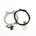 2Pcs Fashion Cute Little Devil Couples Distance Matching Bracelets / Friendship Braided Rope Bracelet / Charm Couple Bracelets. 