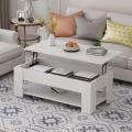 Creative Home Collection Lift Top Coffee Table with Hidden Compartment and Storage Shelf, Rising Tabletop Dining Table for Living Room Reception in Ready to Assemble Form. 