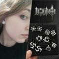 Genshin Impact Element Cute Earrings Studs Jewelry Luxury Game Anime Earrings Stainlees Steel Earrings Studs Silver Color. 