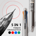 Baile 5 in 1 Multicolor Ballpoint Pen With 1 Mechanical Pencil 0.5mm For Writing. 