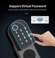 Waterproof Keyless Lock Tuya Smart Security lock Smart WiFi tuya biometric Wifi Password Digital Fingerprint Exterior Rim Door Lock- Electric rim lock - door lock - main gate lock 12V DC with fingerprint unlock - Biometric Unlock - password unlock keys. 
