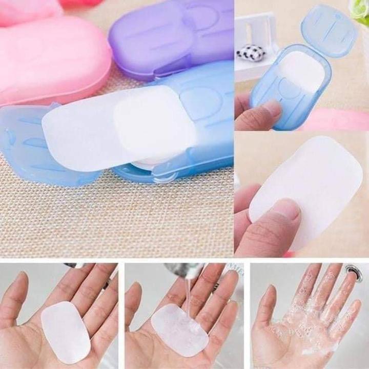 20pcs IN 1 Box Hand Washing Paper Soap Travel Washing Hands Mini Soap Paper Portable Soap Paper Practical Washing Scented Foaming Paper Soap
