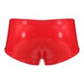 Swimwear Mens Wet Look Patent Leather Underwear Bulge Pouch Shorts for Pole Dancing Underpants Low Rise Drawstring Boxer Shorts. 