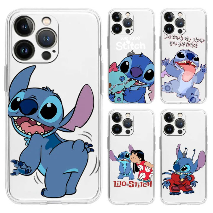 Cartoon Lilo stitch case for iPhone 15 14 11 12 13 Pro Max 12 mini 7 8 XR X XS Max SE2 6 6s Plus silicone phone cover