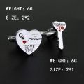 【beauty code】I love you letters cufflinks Metal shirts men and women For couples free. 