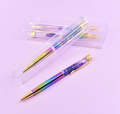 Rainbow Metallic Ball Pen - Purple Gradient Glitter. 
