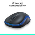 Logitech M185 Wireless Mouse (Blue) with USB Mini Receiver, Compatible with PC, Mac, Laptop. 