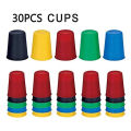 Quick Cups Games for Kids,Classic Speed Cup Game for Parent-Child Interactive Stacking Cups Game with 24 Picture Cards, 30 Cups (6 Sets of 5 Colors Each), Bell &Instructions. 