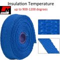 Bend wrap 3 Meter Heat Wrap for Silencer Motorcycle, Cars Black Exhaust Pipe Heat Insulation Anti-heat Cloth Universal Motorbike Scooter Motor Exhaust Pipe, Glass Fiber Particle Cloth Hot Insulation Wrap Roll - Blue. 