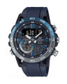 Casio Edifice Sospensione Night-Time Drive Series Mens Black Carbon Fiber Case Round Analog+Digital Solar Power Bluetooth World Time Stopwatch-ECB-40NP-1ADF. 