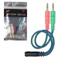 Original Headset Adapter 3.5mm Jack Headphone Splitter with Mic and Audio Cable for Gaming Headset to PC, Laptop. 